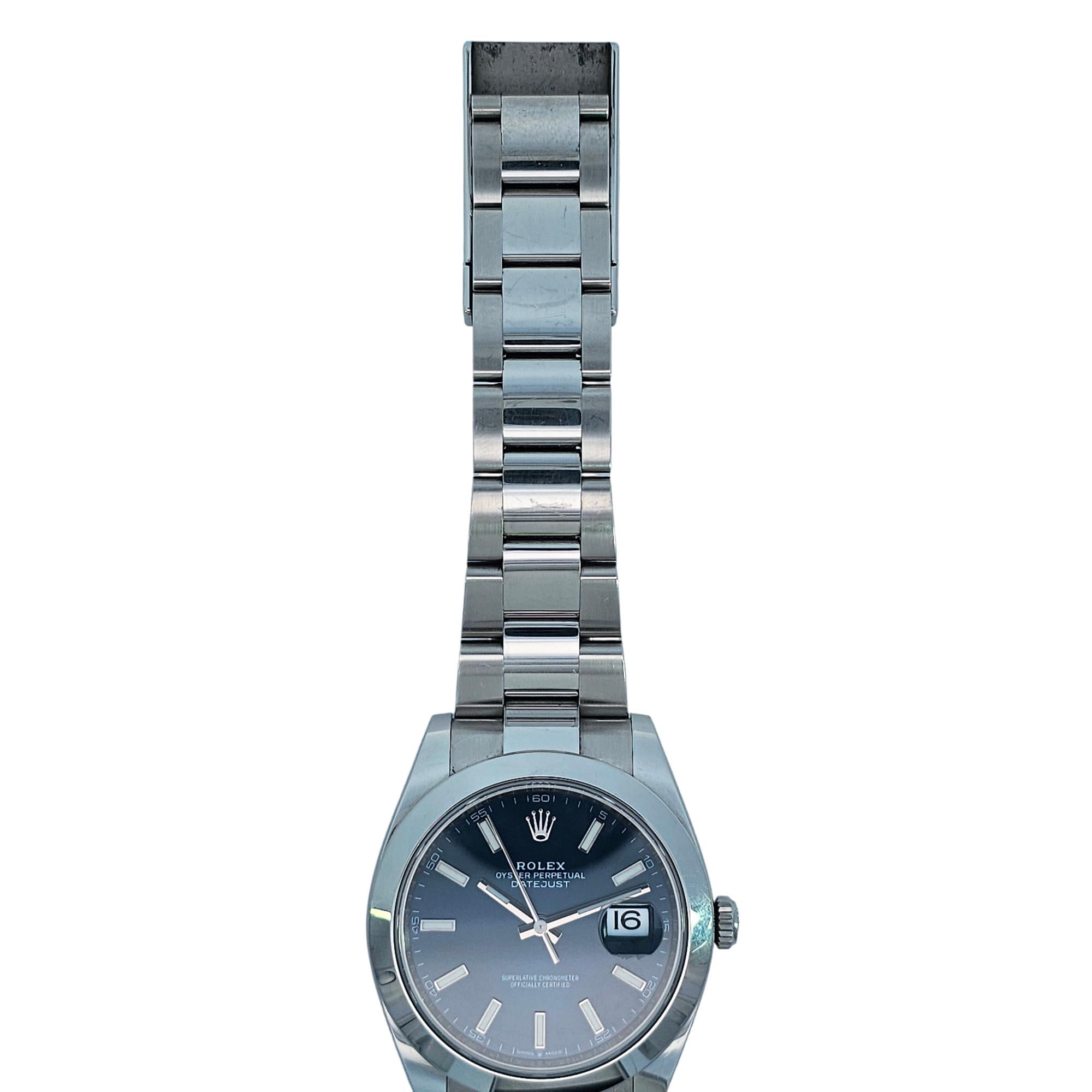 Rolex Oyster Perpetual Datejust 41mm SS 2021 Navy Dial 126300