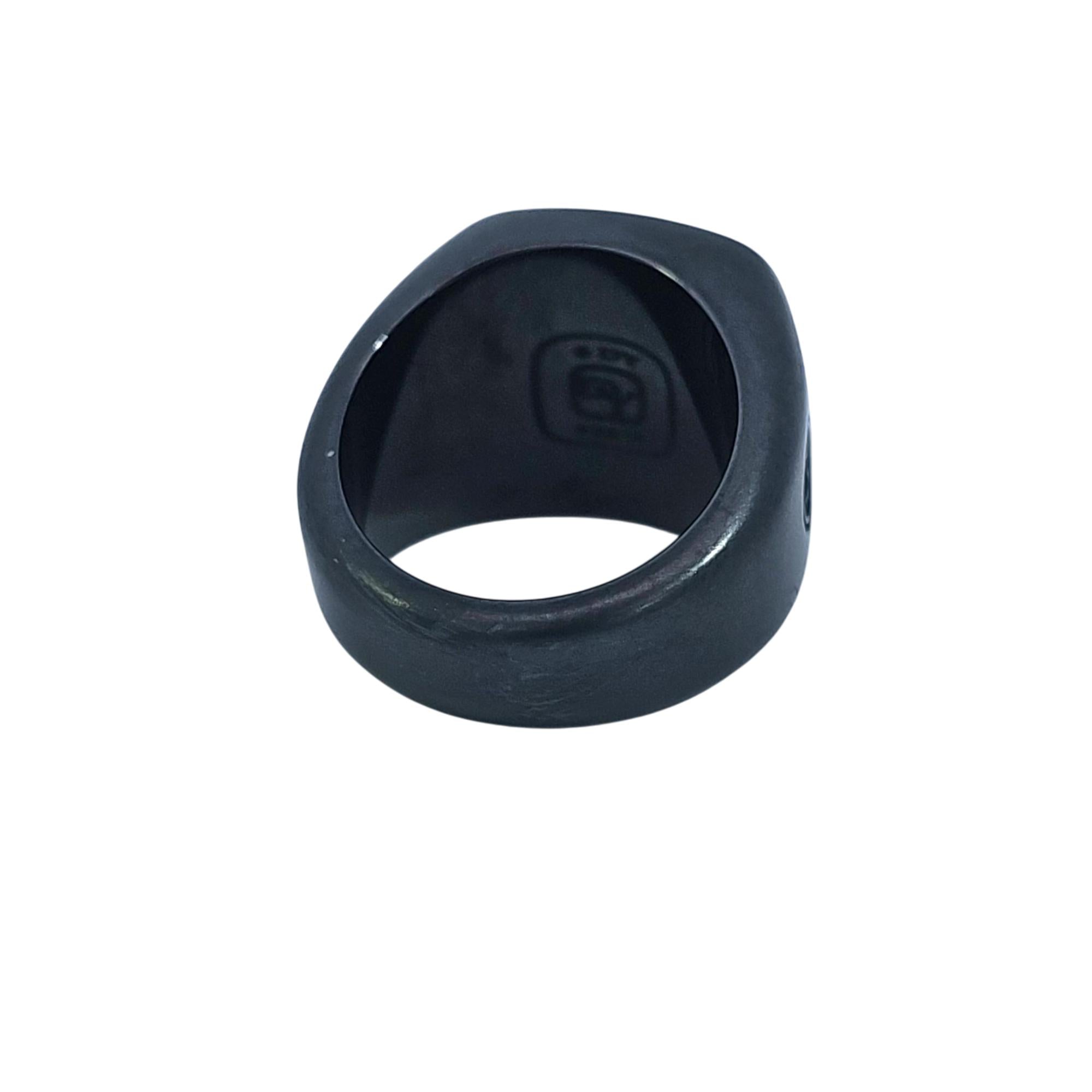 David Yurman Titanium Black Diamond Streamline Signet Ring