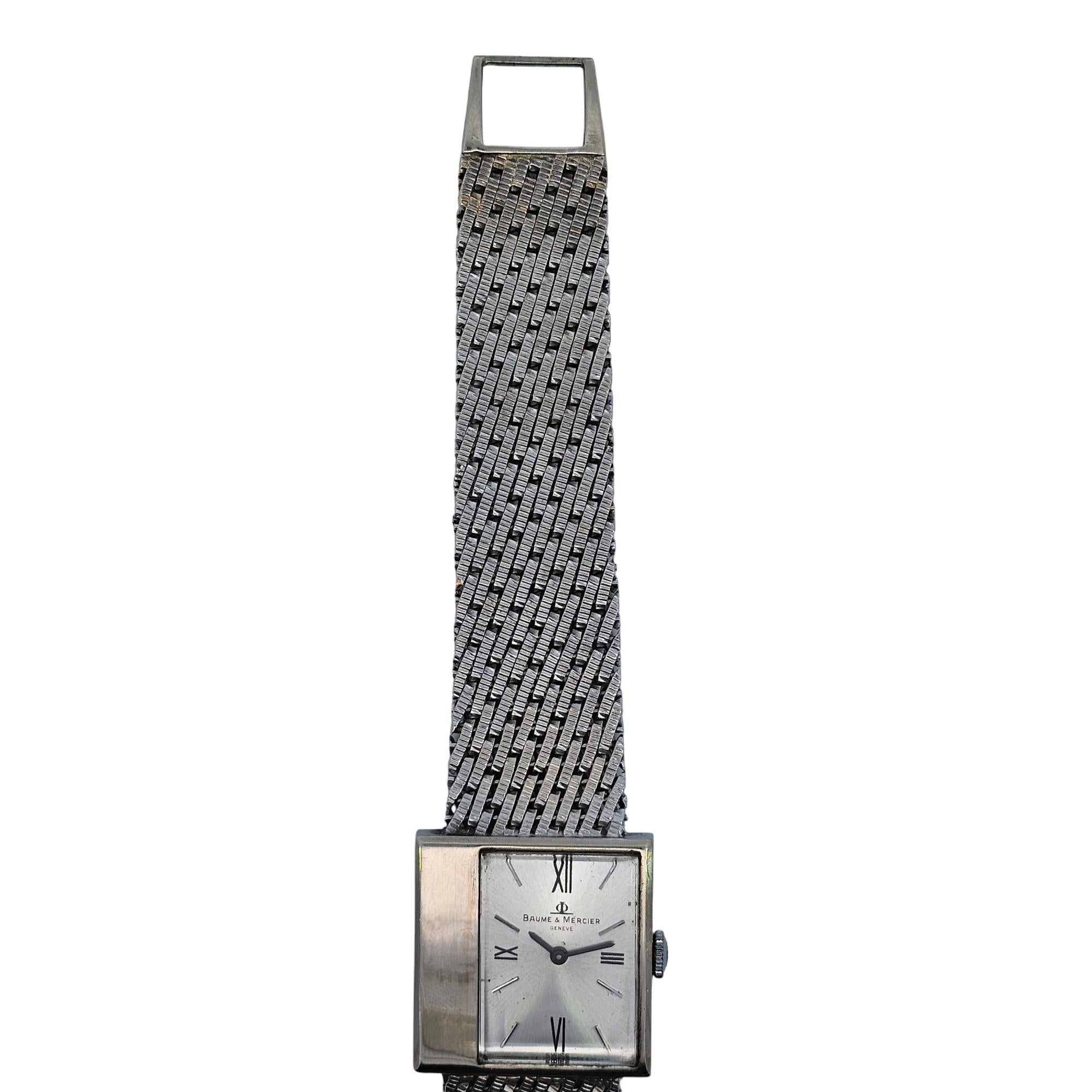 Baume & Mercier 14KWG Rectangle dial Vintage Watch