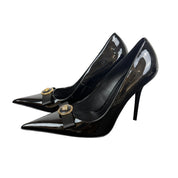 Versace Black Patent Leather Medusa Medallion High Heeled Pumps Size 41