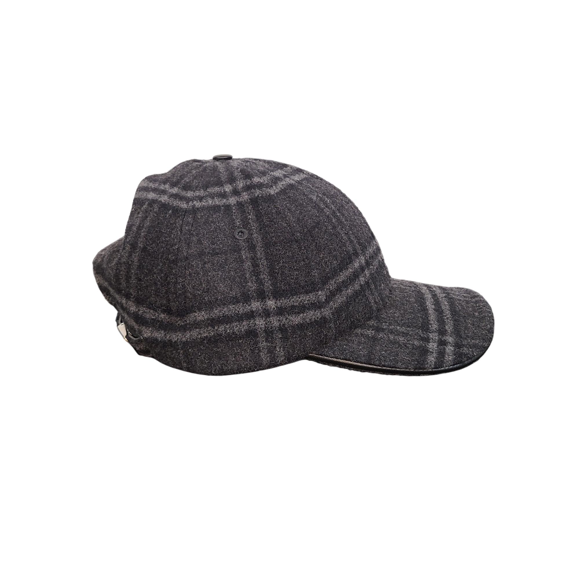 Burberry Wool Cashmere Check Baseball Cap