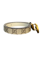 Gucci GG Marmont Supreme Monogram Thin Belt with Gold Buckle