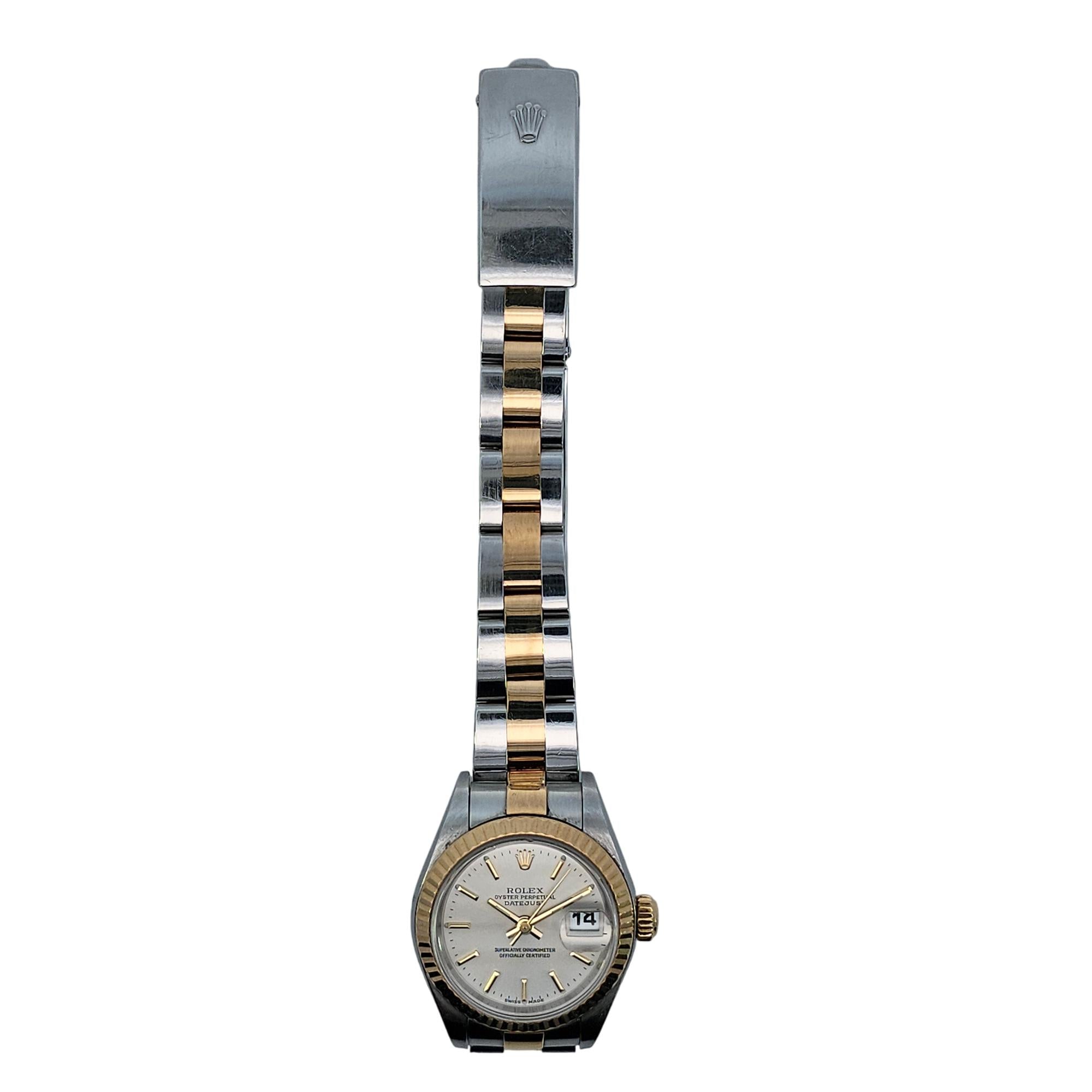 Rolex Oyster Perpetual Datejust 26mm 18K/SS 2002 Champagne Dial 79173