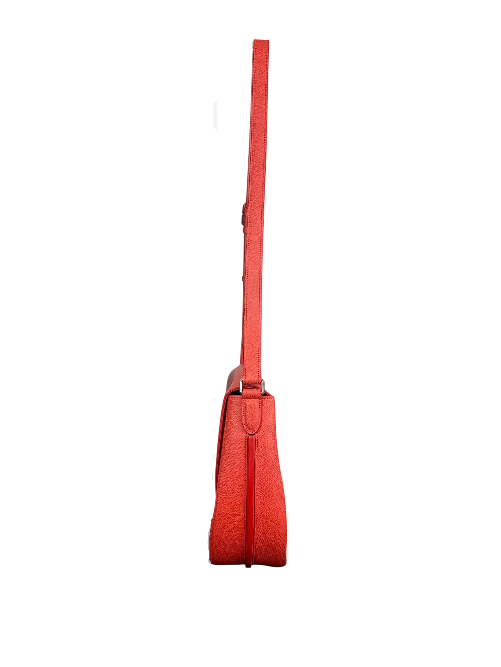 Celine Trotteur Messenger Bag Orange Grained Calfskin Leather