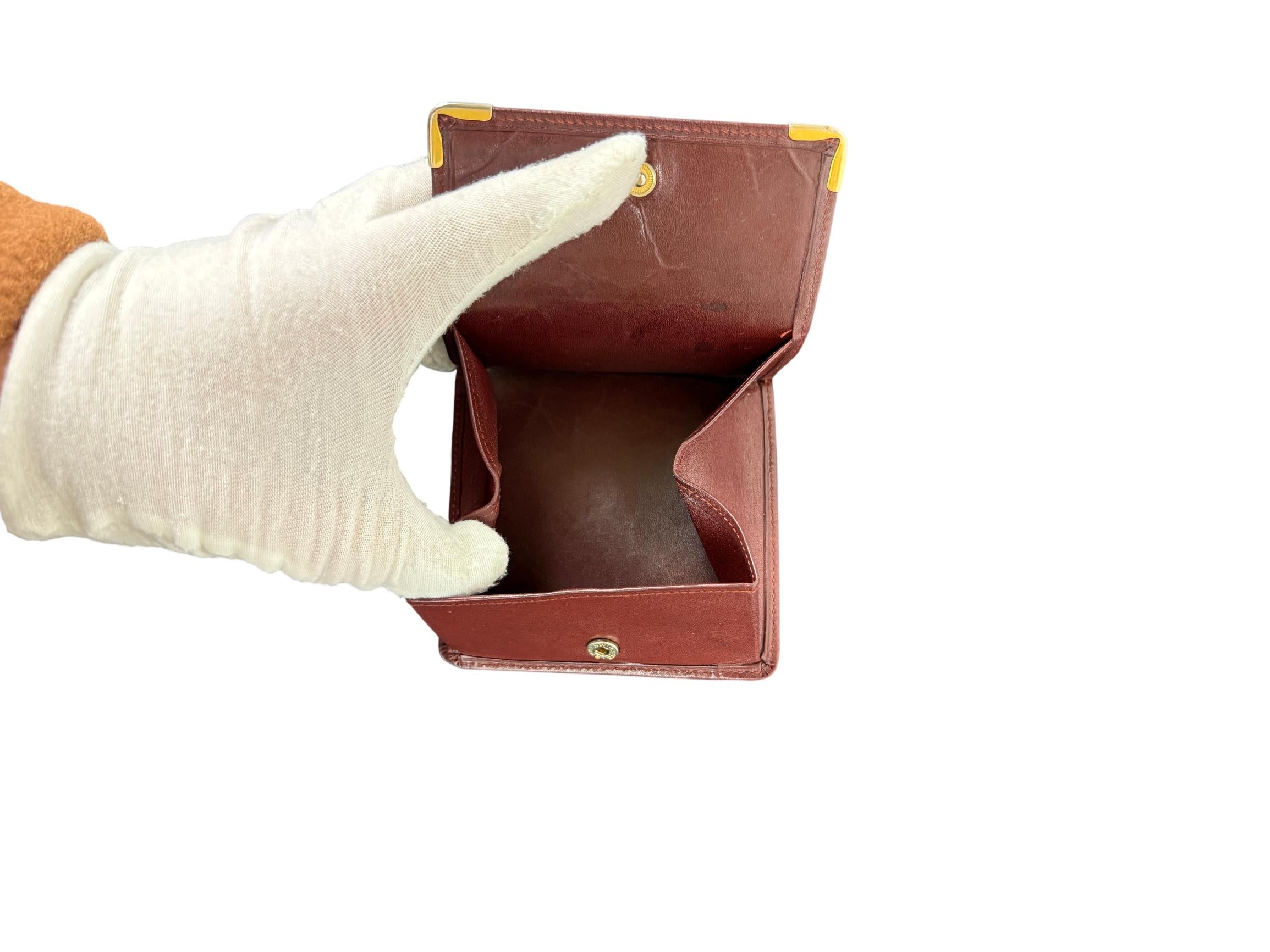 Cartier Must de Cartier Burgundy Leather Bifold Wallet