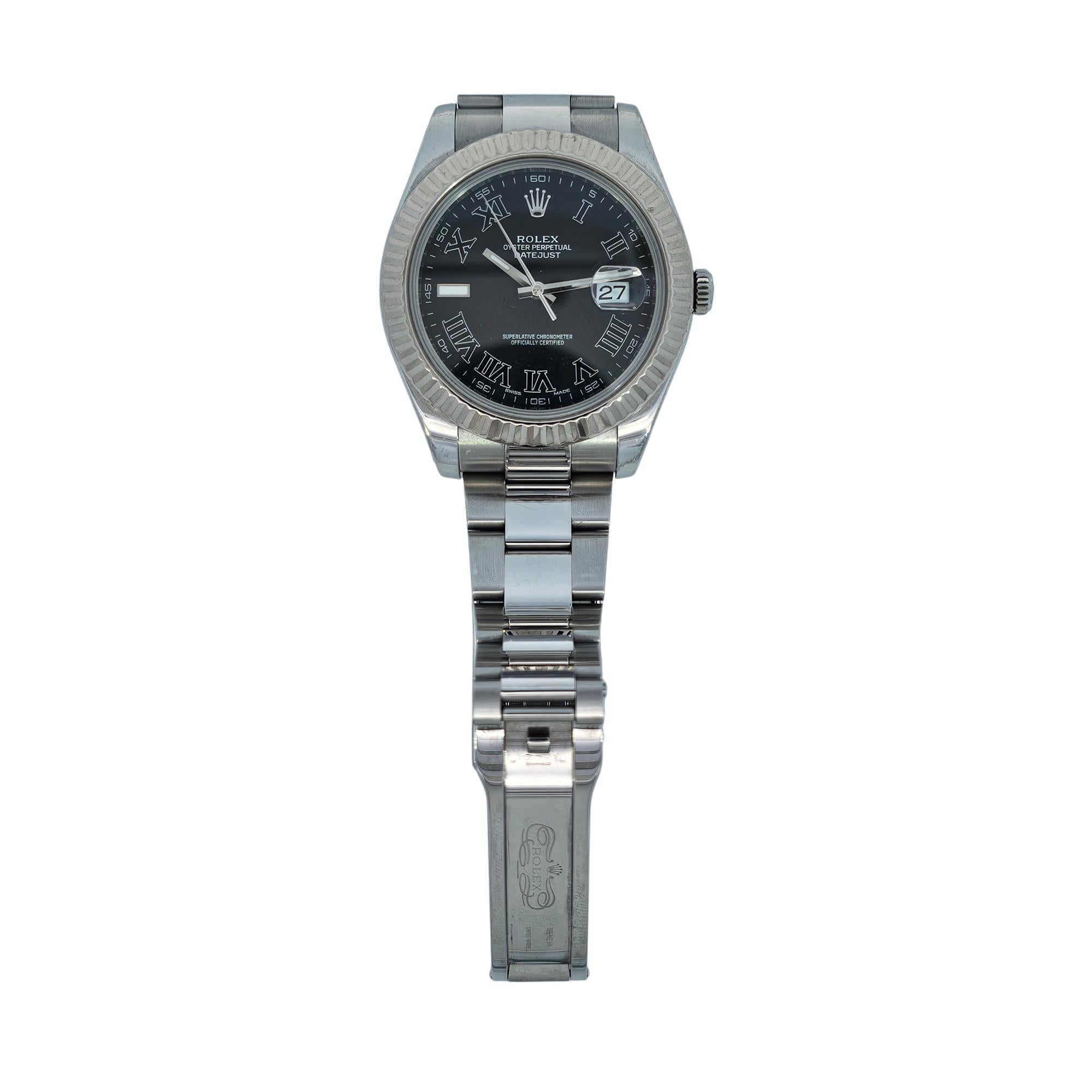 Rolex Oyster Perpetual Datejust II 41mm SS 2009-2016 Gray Roman Dial 116334