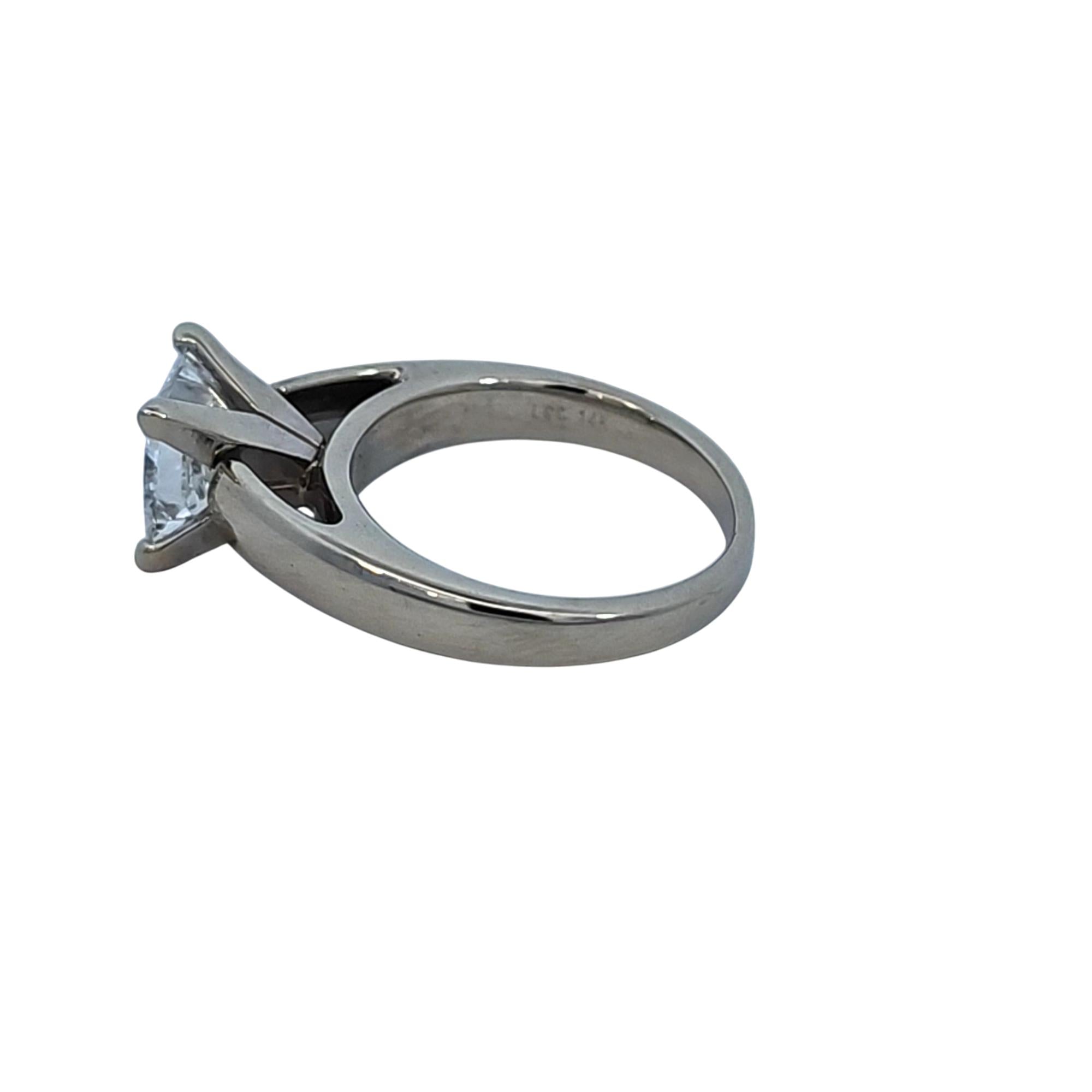 Natural Diamond Princess Cut 2ctw 14K White Gold Ring