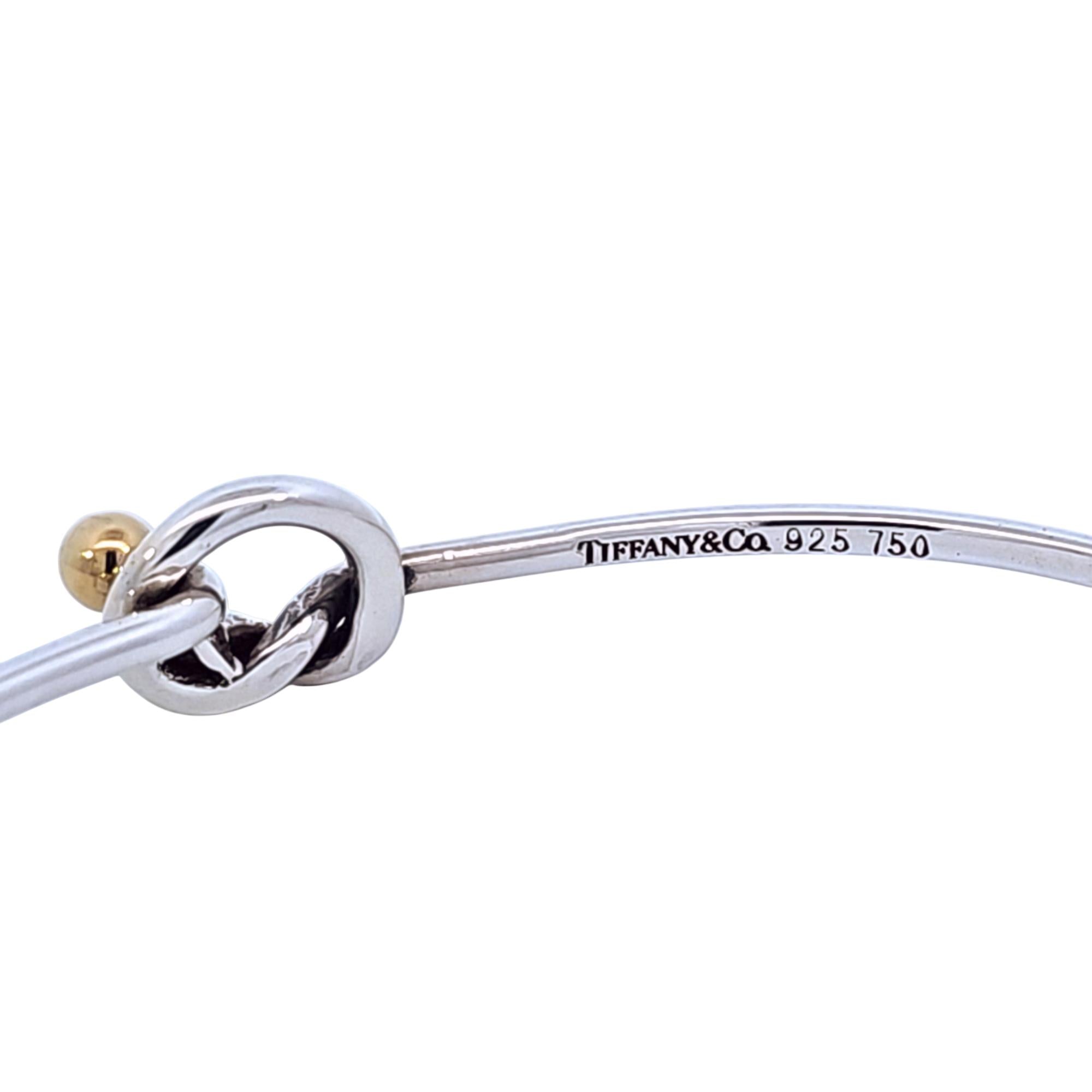 Tiffany & Co. Two Tone Love Knot Bangle Bracelet