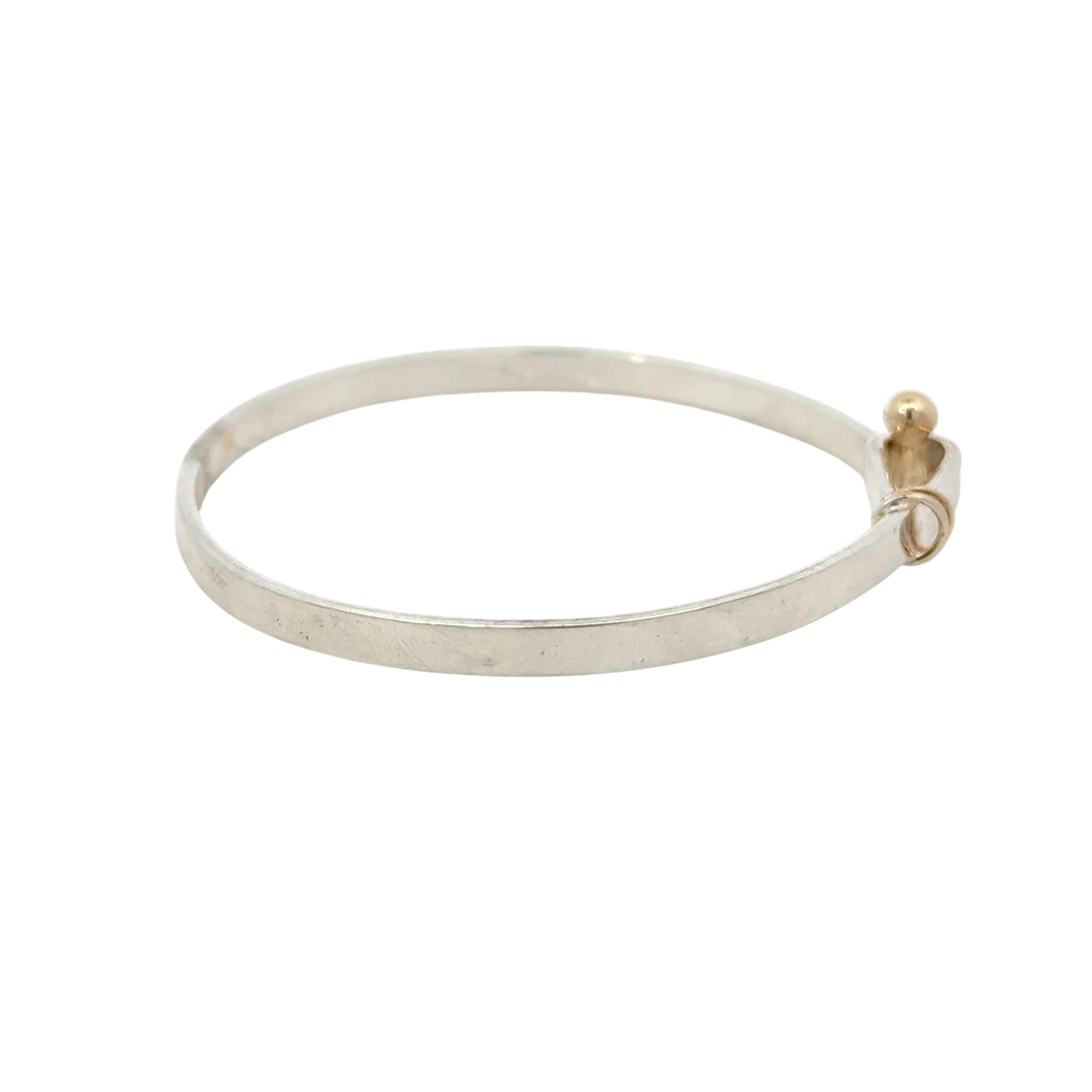 Sterling Silver & 18K Yellow Gold Hook and Eye Bangle Bracelet Tiffany & Co. 925, 18k