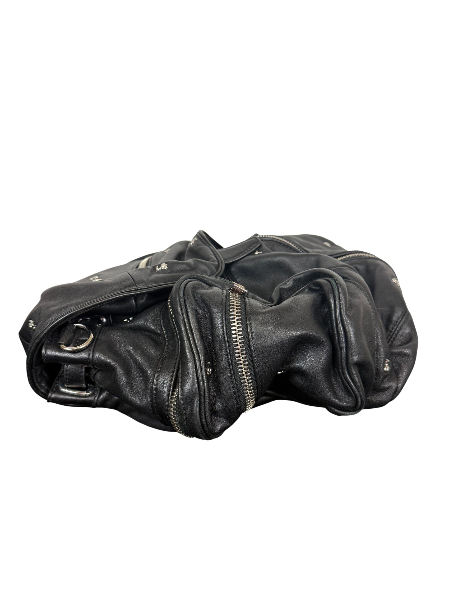 Alexander Wang Marti Rose Studded Multi Zip Black Lambskin Leather Bac – The Luxury Exchange PDX
