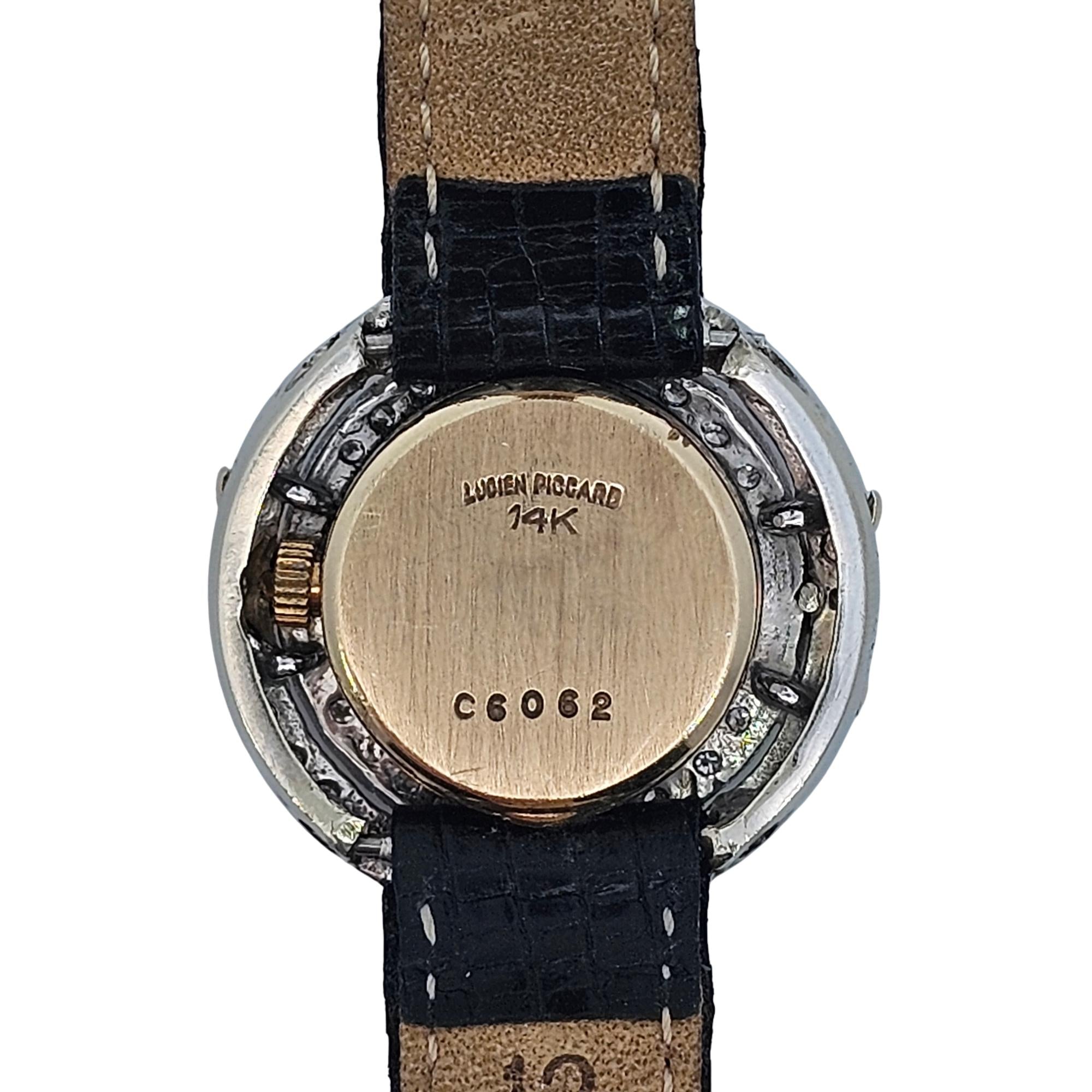 Lucien Piccard 14K Gold & Diamond Vintage Gold Dial C6062