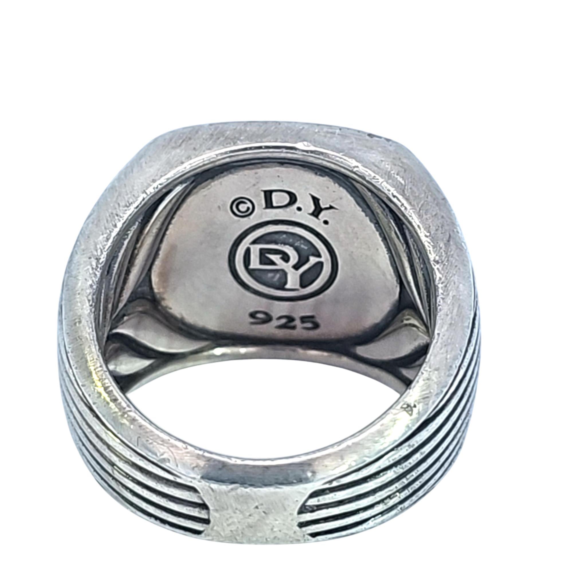 David Yurman Royal Cord Sterling Silver Onyx Signet Ring