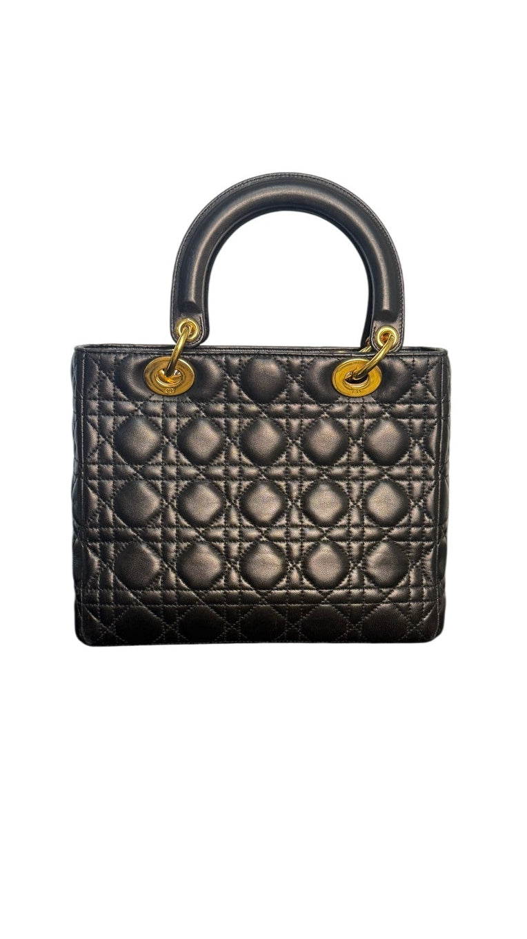 Dior Lady Dior Cannage Medium Lambskin Handbag