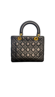 Dior Lady Dior Cannage Medium Lambskin Handbag
