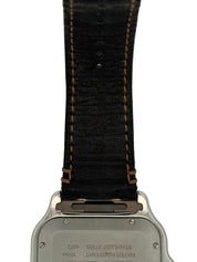Cartier Santos Automatic Stainless Steel Watch with Custom Brown Epsom Leather Quickswitch Strap, Model 4072 35mm