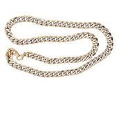 10k Two Tone Gold 22" Curb Link Chain Necklace