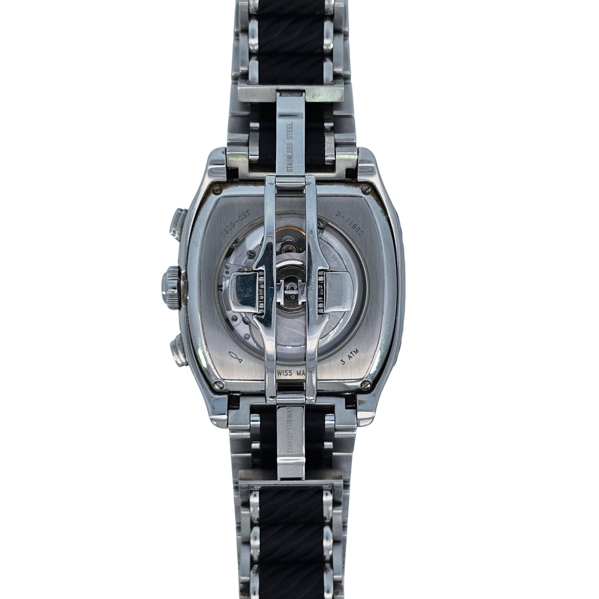 David Yurman Belmont Chronograph 42mm SS Black Dial T305-CST