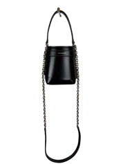 Givenchy Micro Shark Lock Box Calfskin Leather Bucket Bag, Black