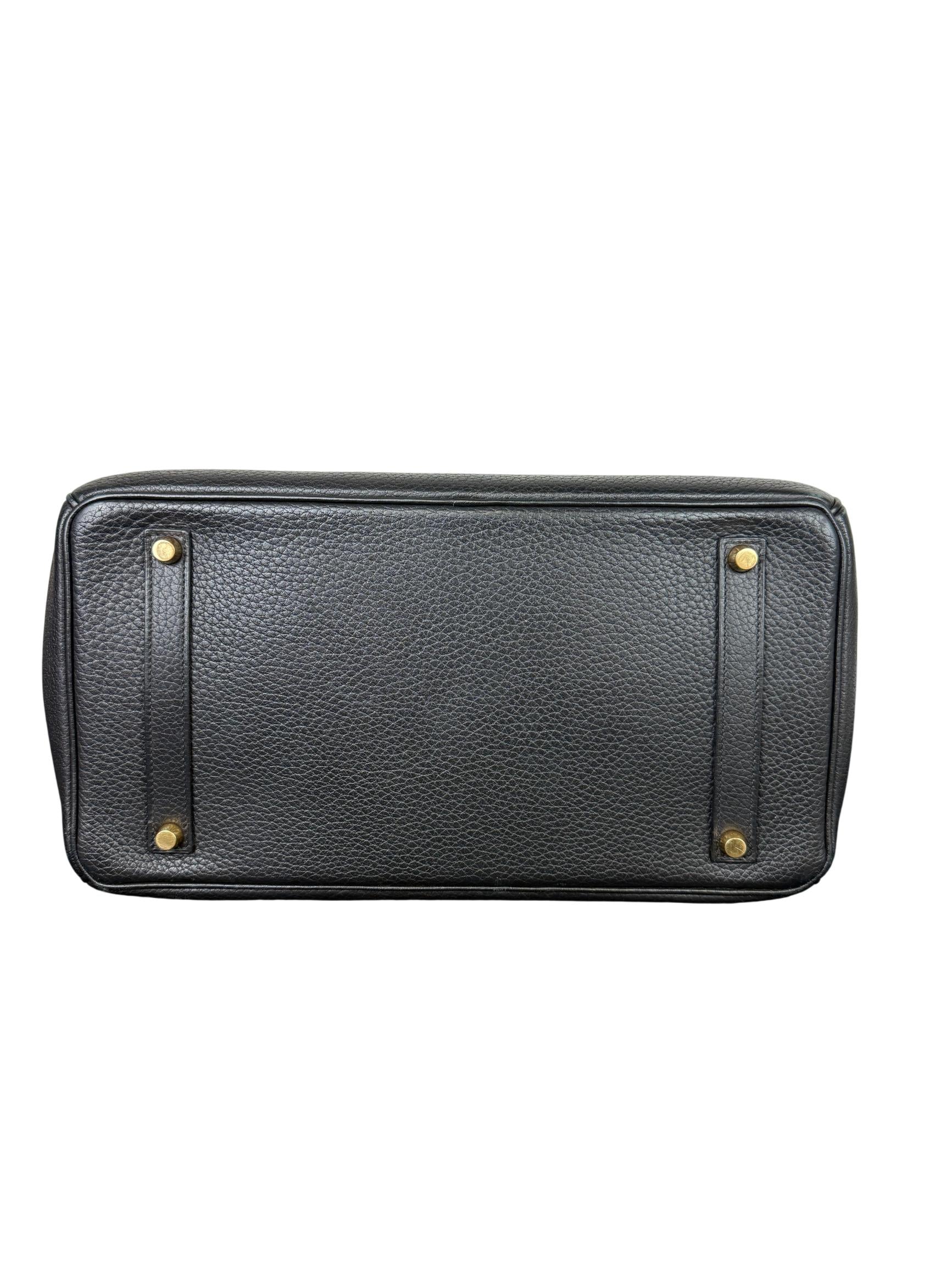Hermès Birkin 35 Black Clemence Leather Handbag with Gold Hardware