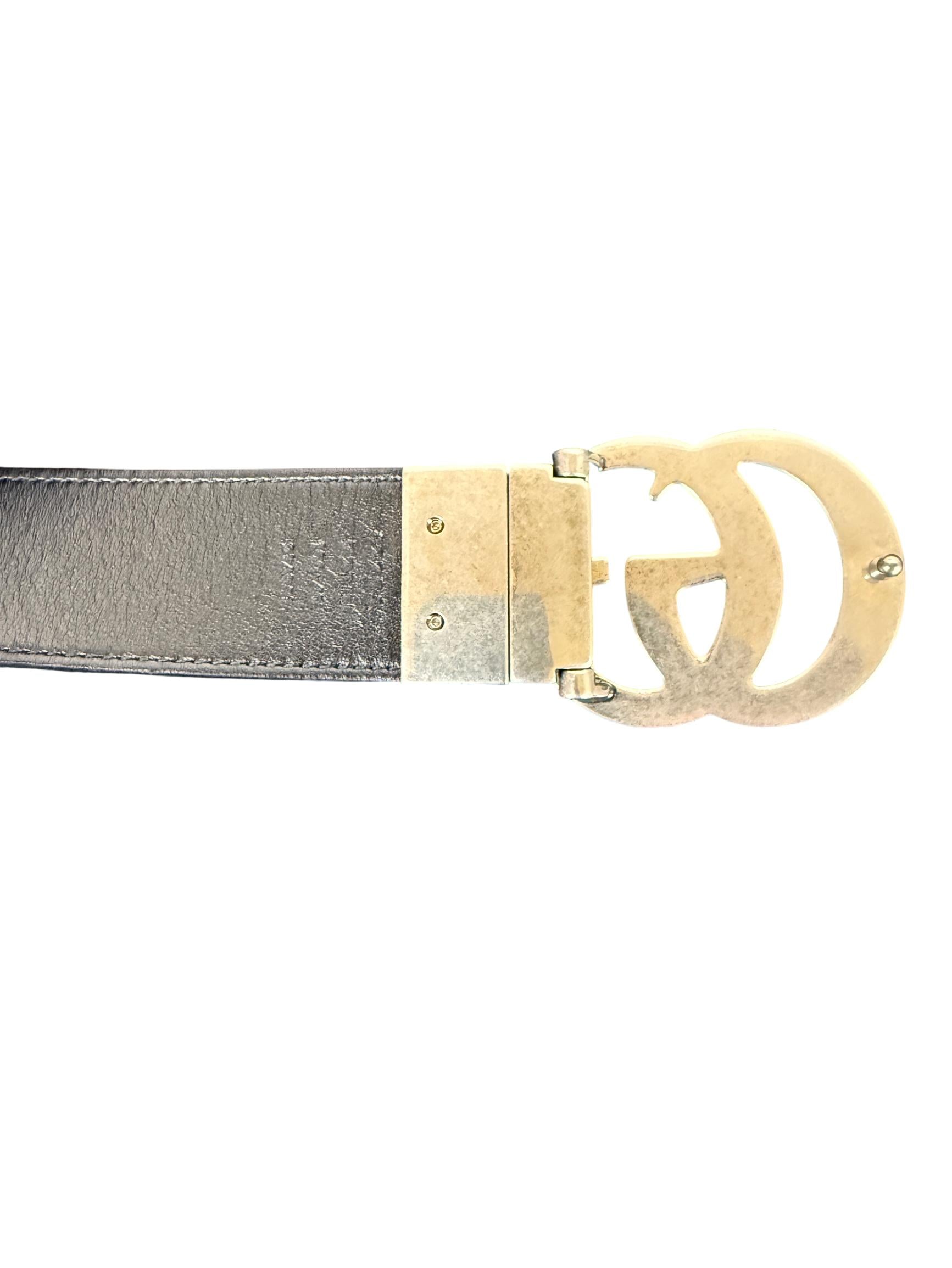 Reversible Gucci GG Marmont Black Leather/Supreme Belt