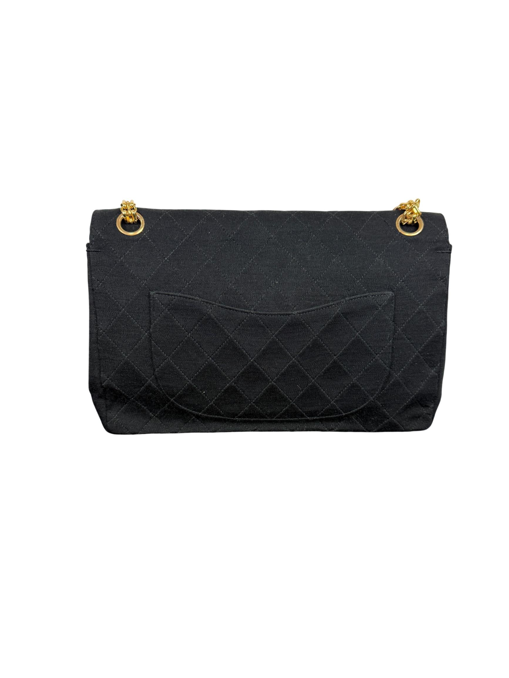 Chanel Jersey Quilted Medium Double Flap Bag