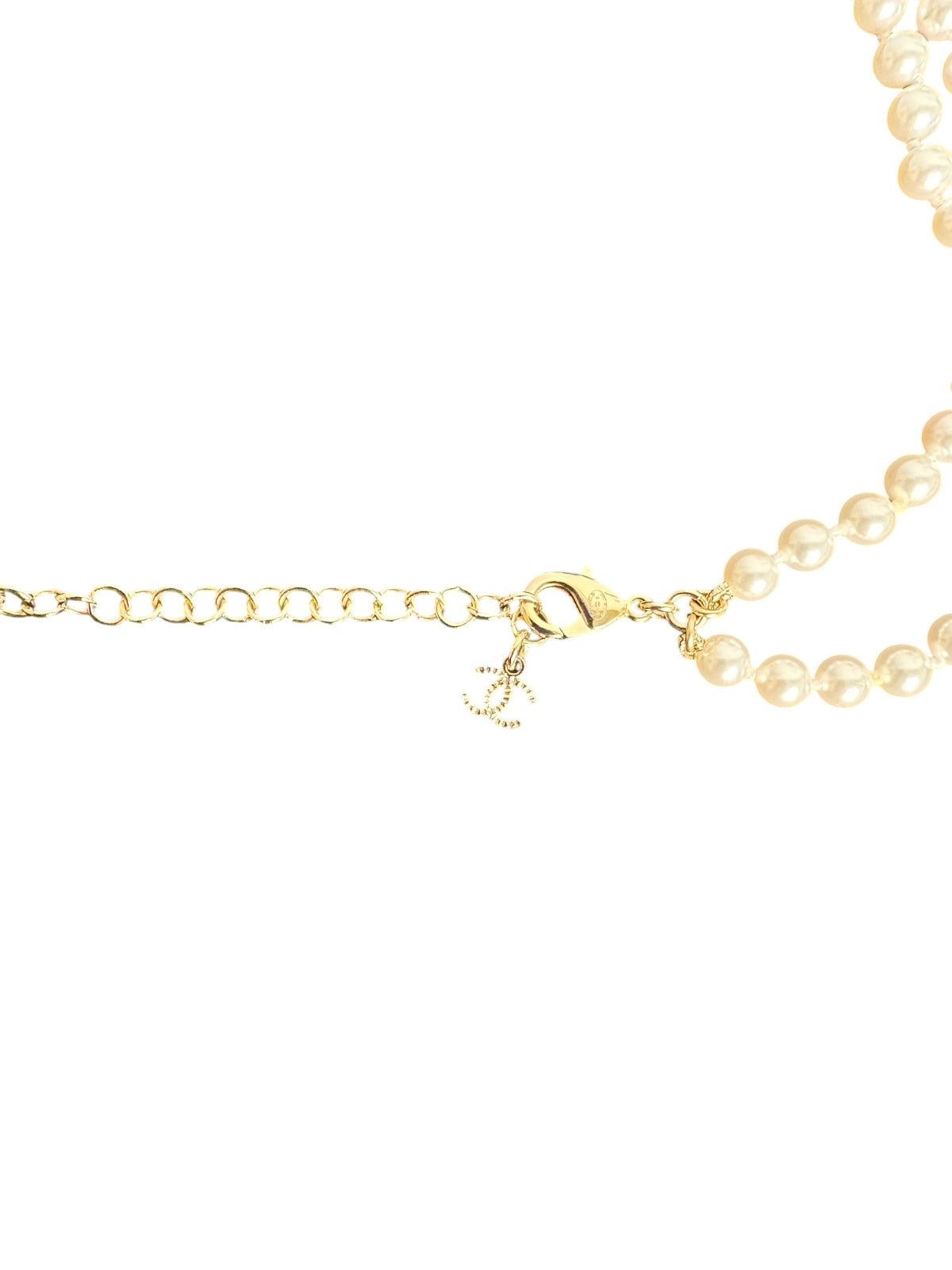 Pearl Necklace with Crystal CC Logo Pendant Chanel