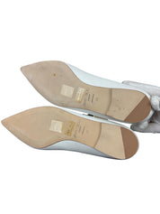 Jimmy Choo Cheri Flat Milk Leather Mary Jane Shoes with Crystal Buckle Size 39