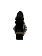 Thomas Earnshaw Brewster Double Barrel ES- 8273 42mm Automatic Steel Wristwatch with Black Leather Strap