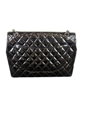 Chanel Classic Maxi Flap Black Quilted Patent Leather Shoulder Bag