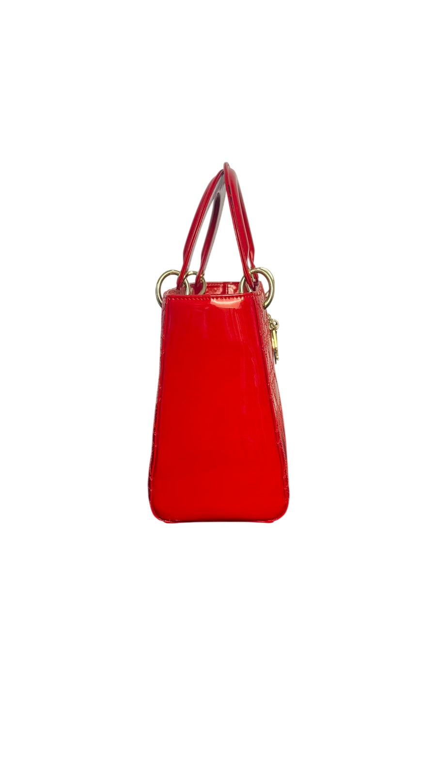 Dior Lady Dior Patent Leather Handbag