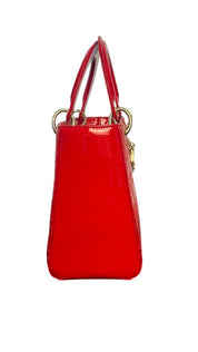 Dior Lady Dior Patent Leather Handbag