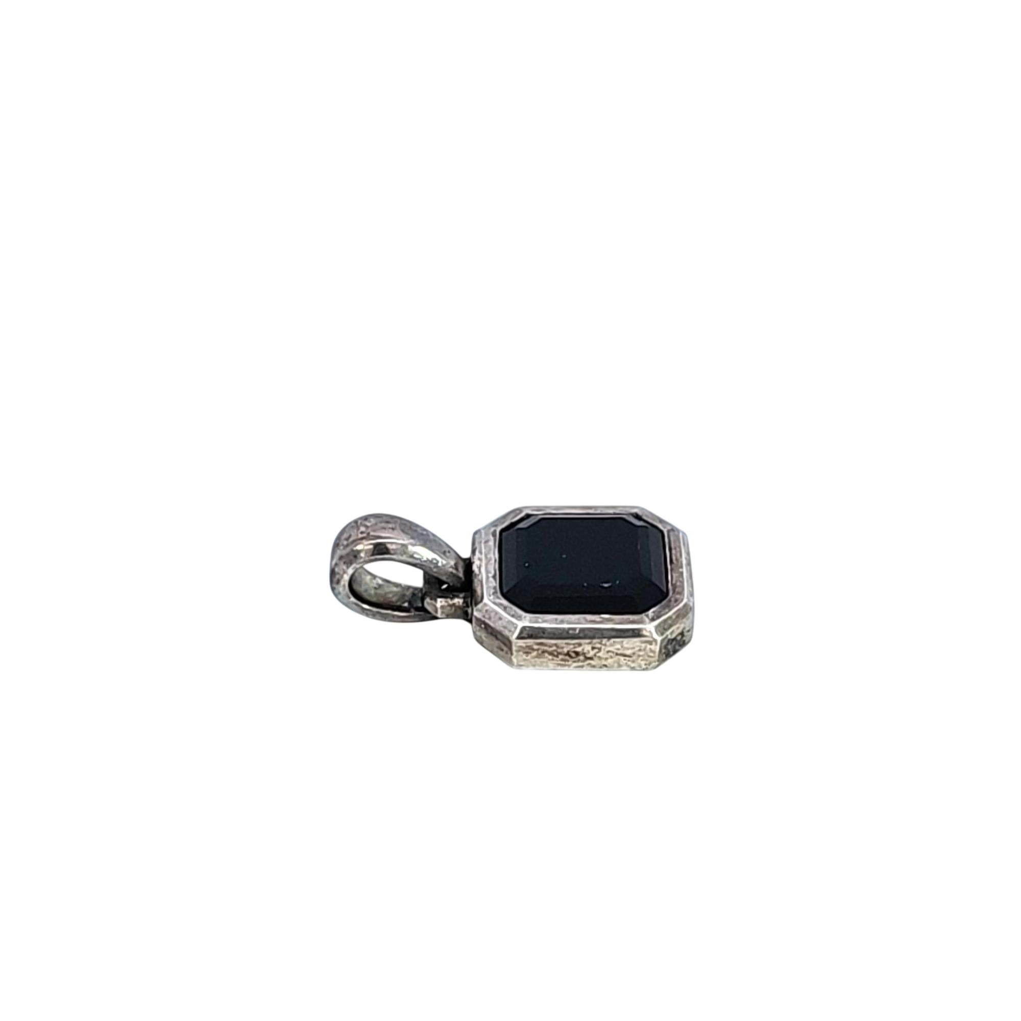 David Yurman Sterling Silver 925 Black Onyx Octagonal Pendant
