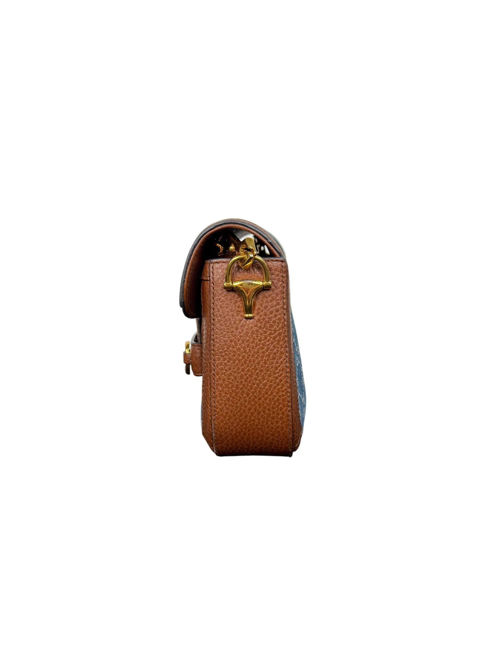 Gucci Horsebit 1955 Mini Denim Crossbody