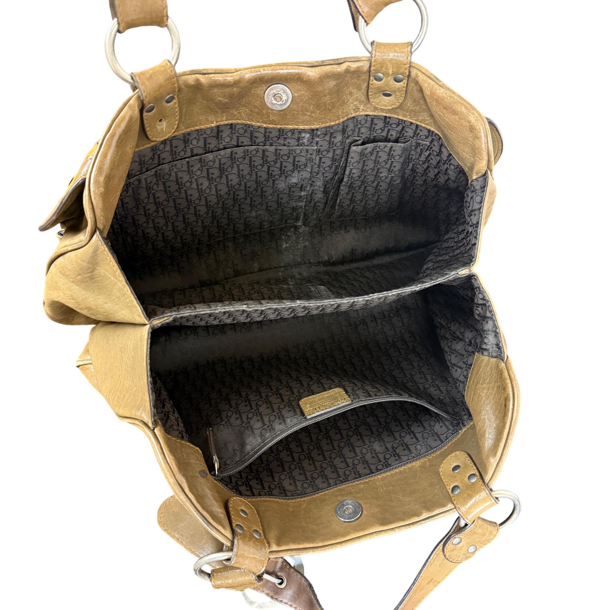 Christian Dior Gaucho Brown Leather Shoulder Bag