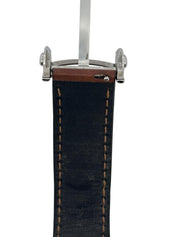 Cartier Santos Automatic Stainless Steel Watch with Custom Brown Epsom Leather Quickswitch Strap, Model 4072 35mm
