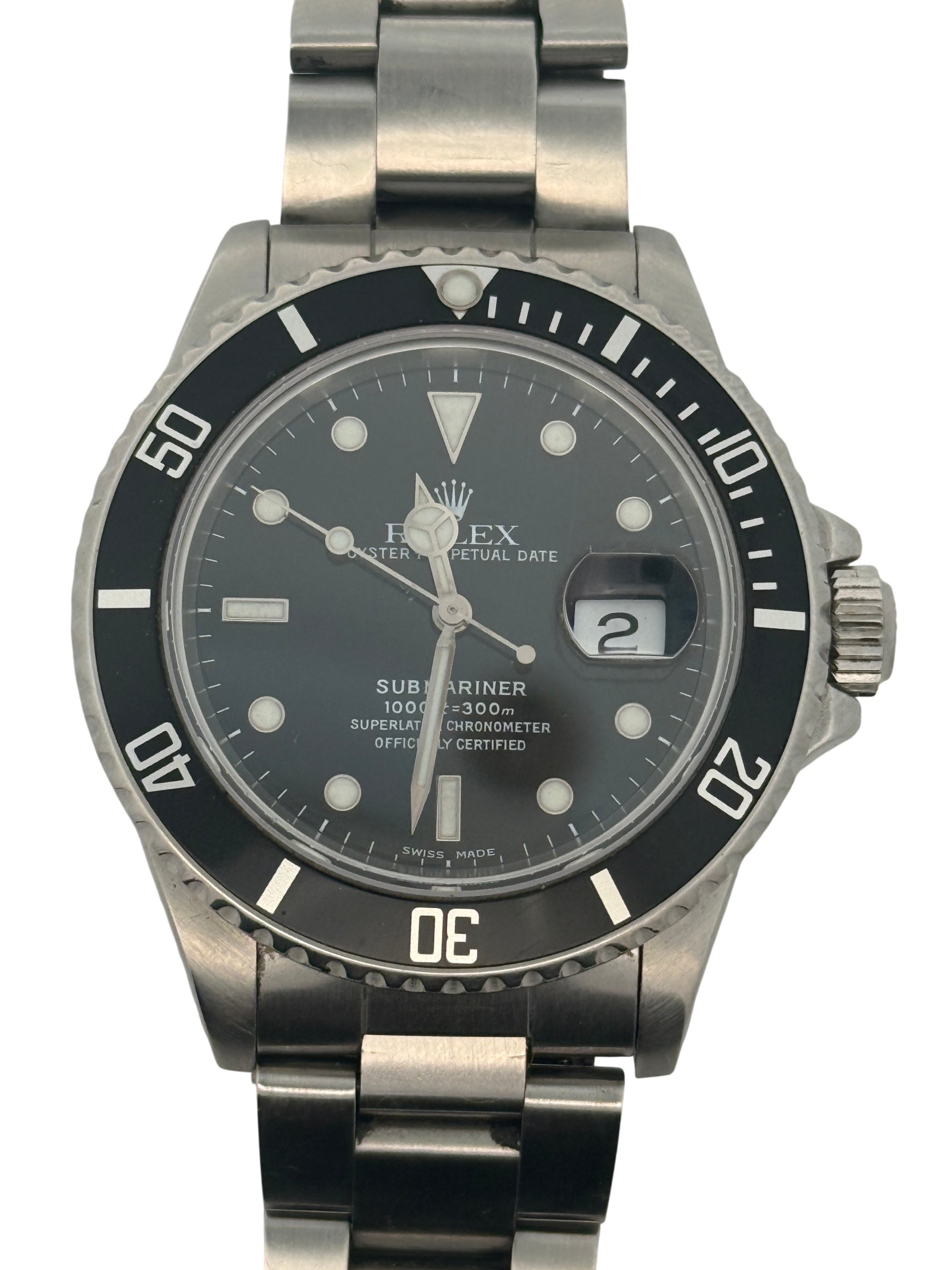 Rolex Submariner Date Dial Automatic Watch Stainless Steel Black Dial 16610