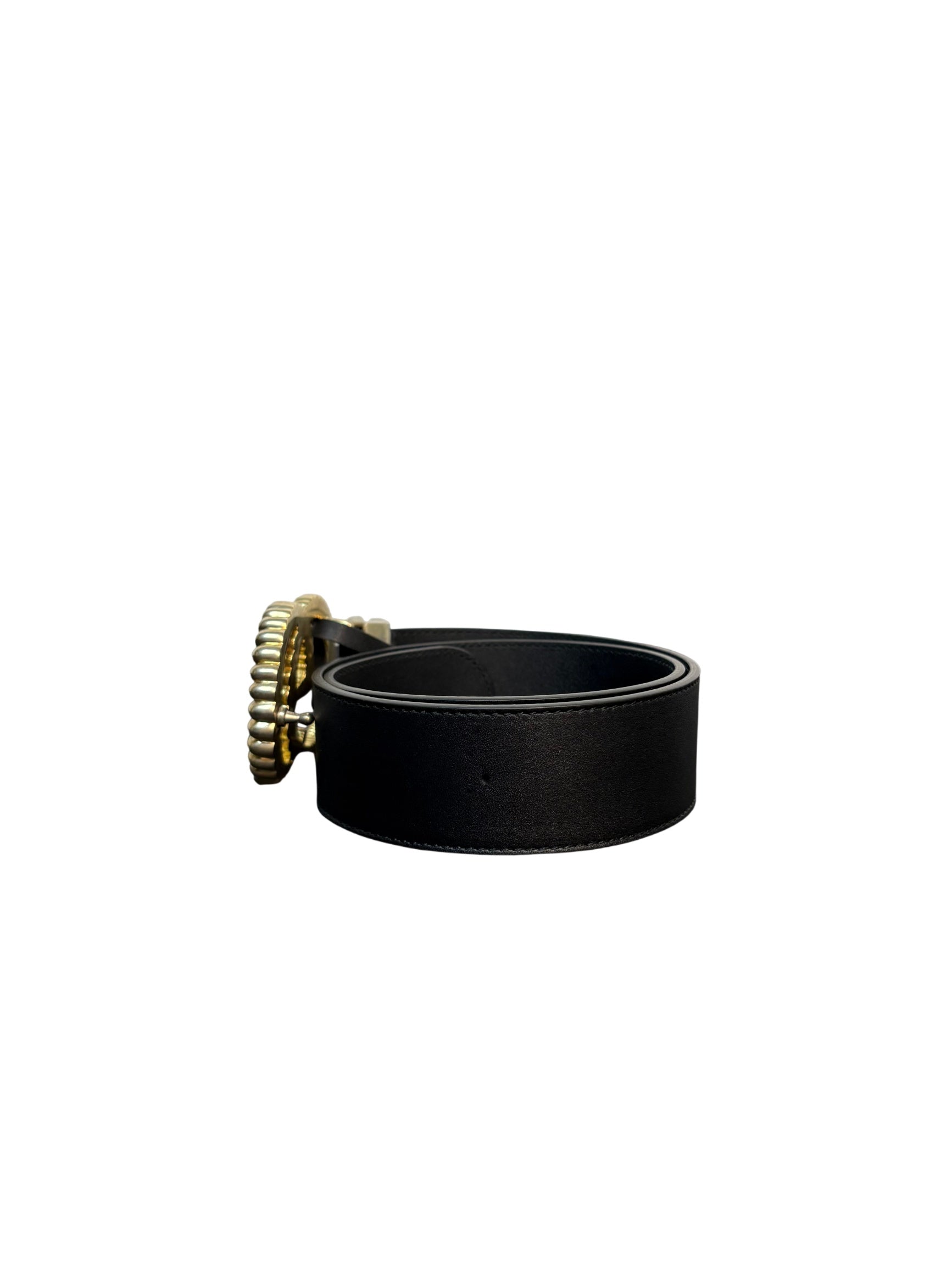 Gucci GG Marmont Torchon Black Leather Belt