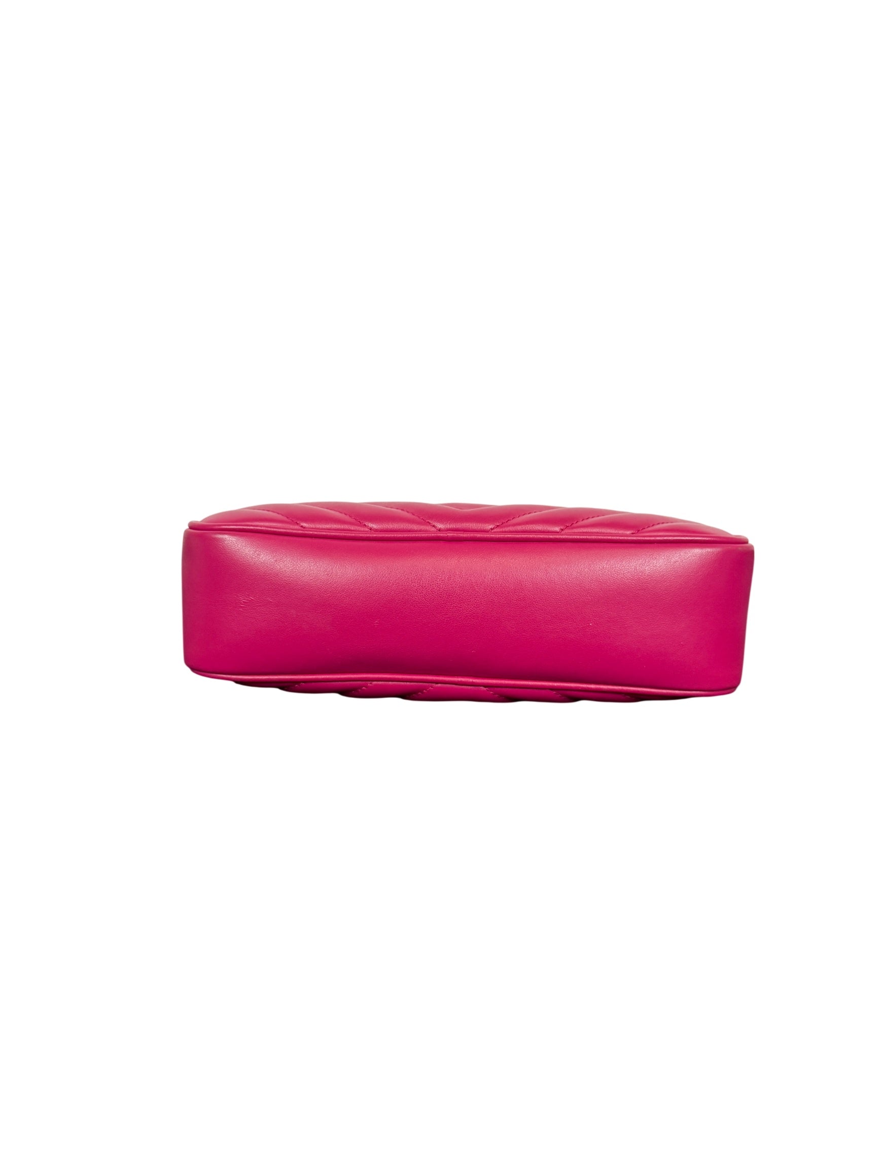 Saint Laurent Lou Pink Matelassé Calfskin Camera Bag