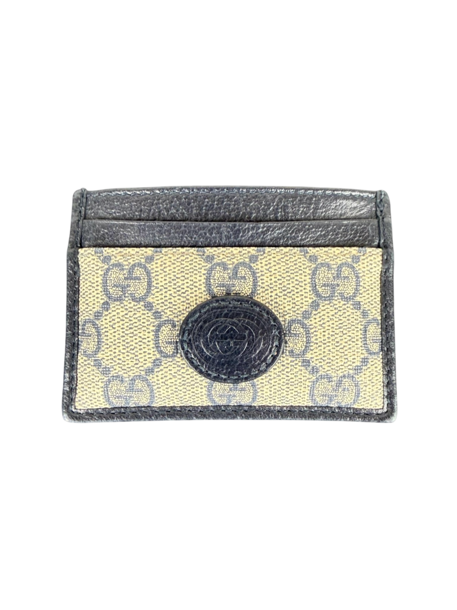 Gucci GG Supreme Blue Trim Card Case/Holder