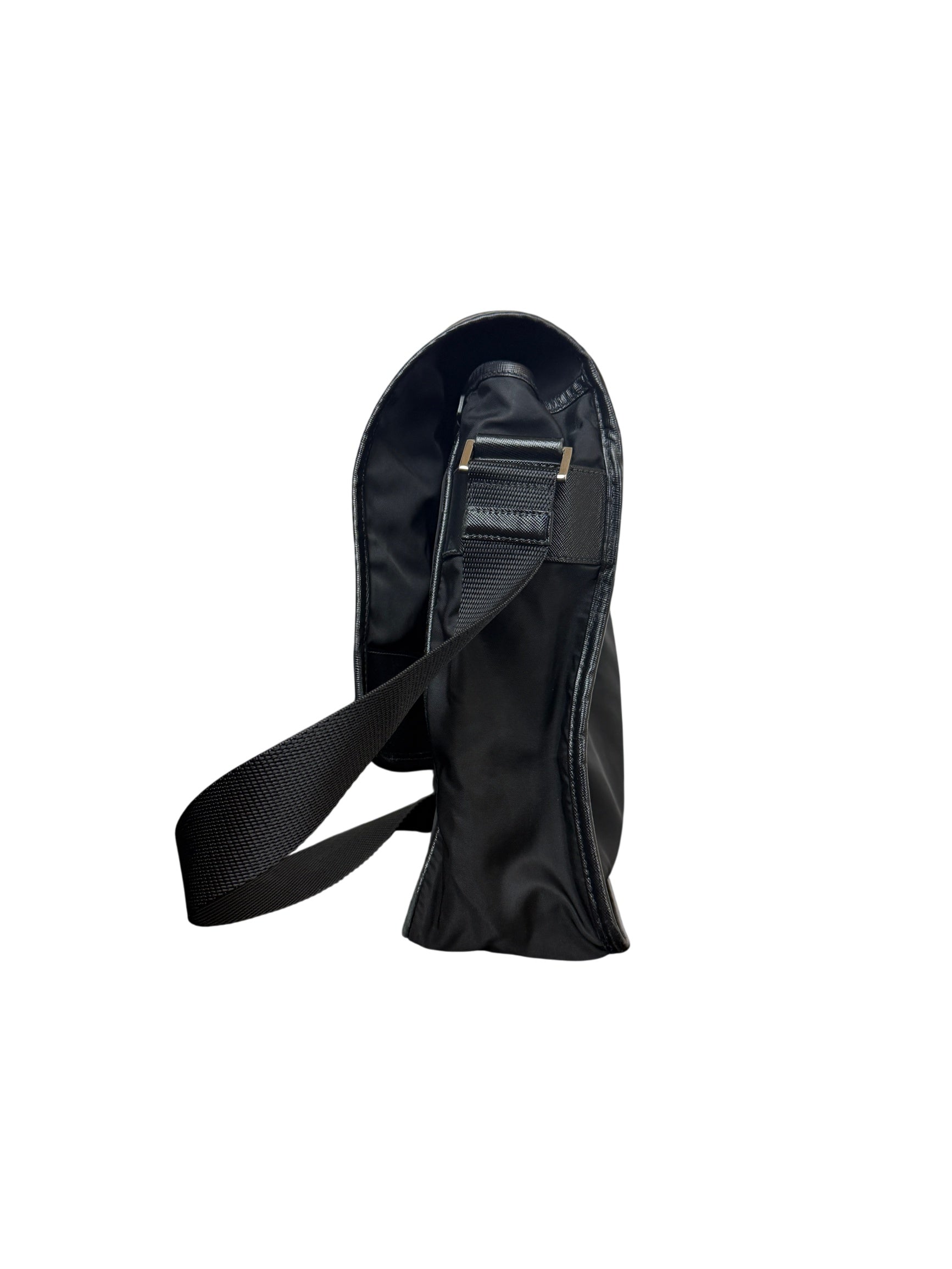 Prada Saffiano Nylon Black Messenger Bag