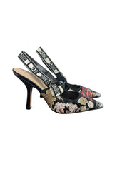 Christian Dior J'Adior Embroidered Floral Slingback Pumps