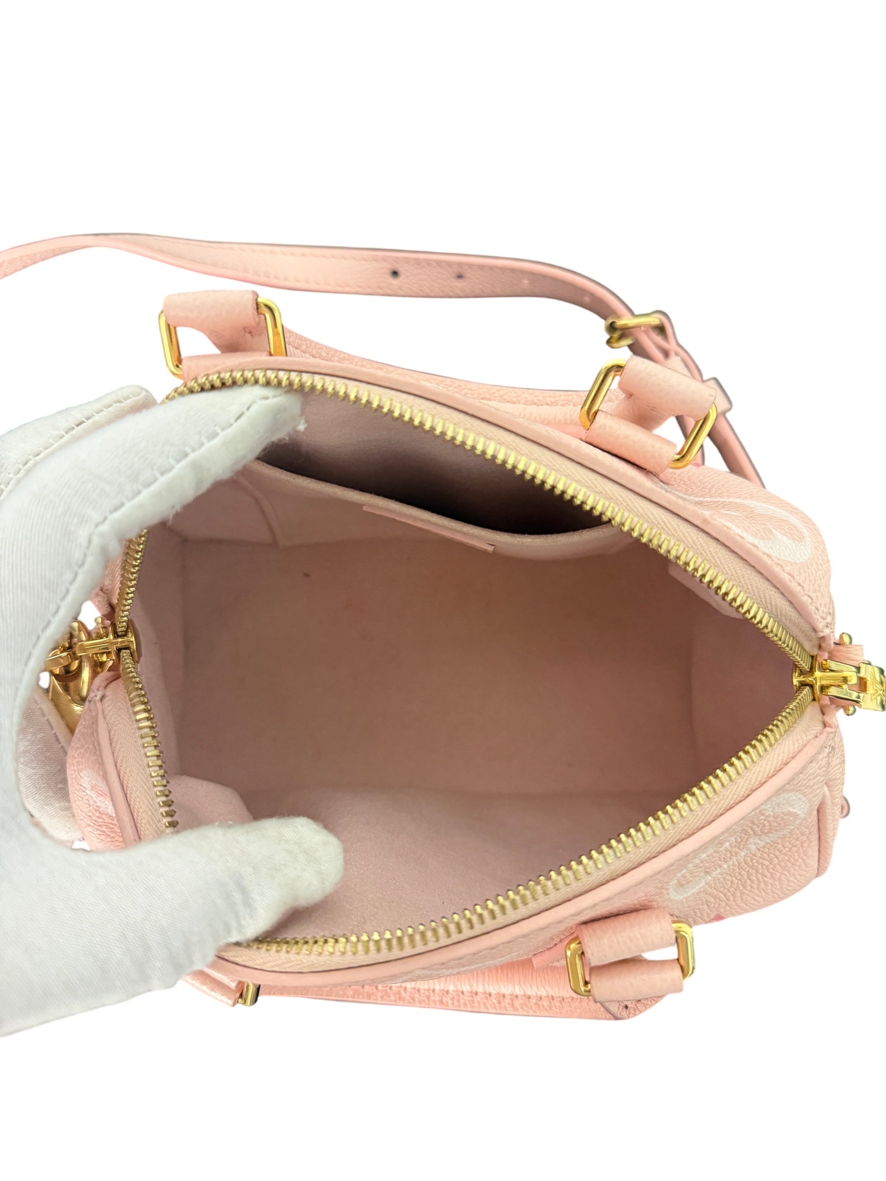 Louis Vuitton Monogram Pink Empreinte Giant Speedy 20