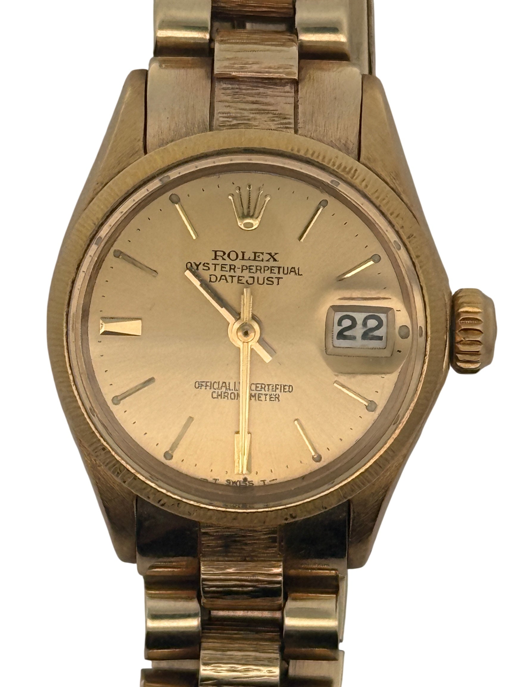 Rolex Oyster Perpetual Datejust Ladies Watch Gold Dial 26MM 1967