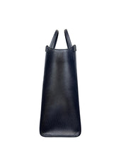Gucci GG Supreme Canvas Medium Tote Bag Navy Blue Leather