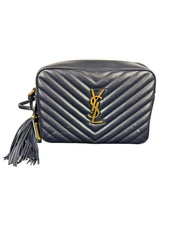 Yves Saint Laurent Lou Camera Bag in Black Quilted Leather