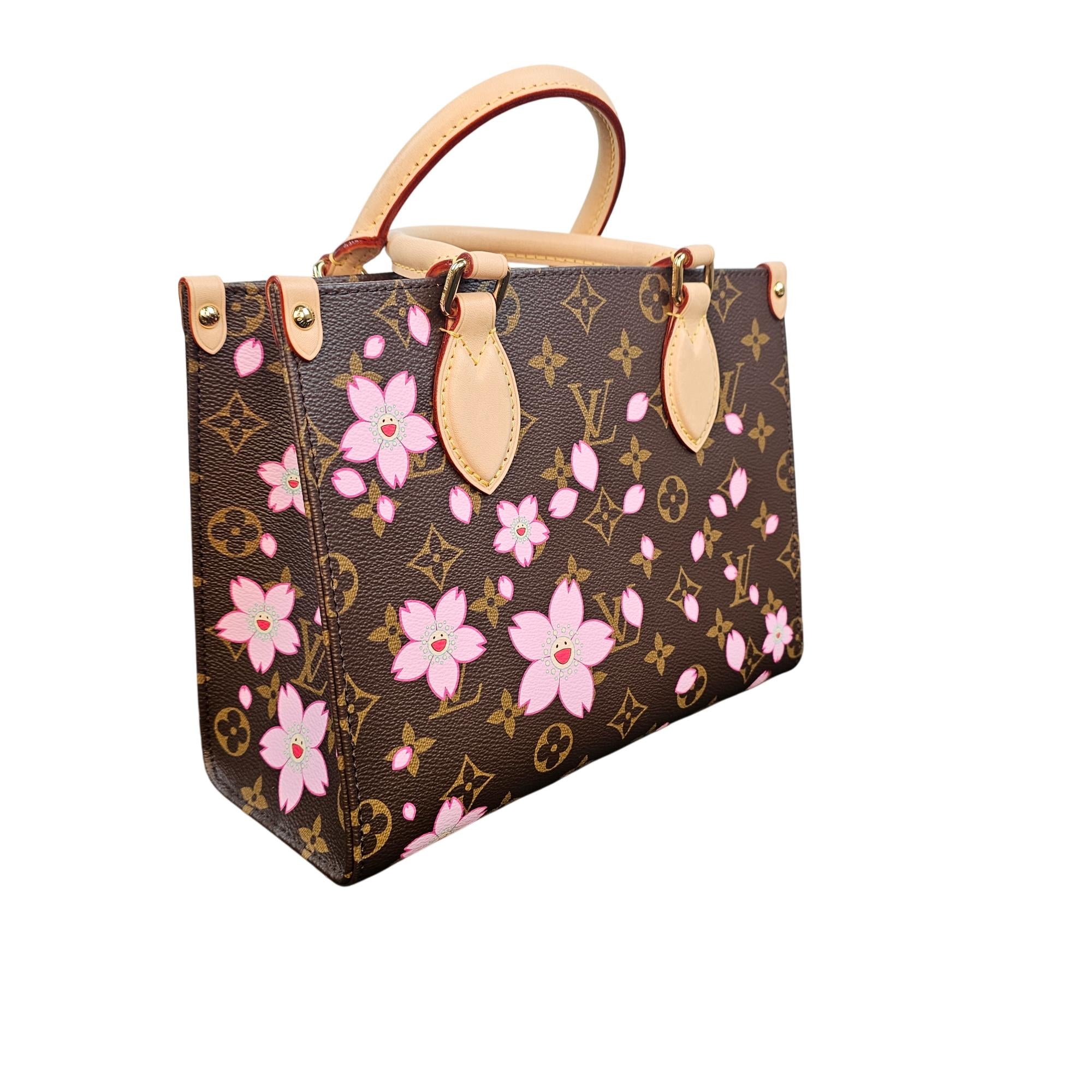 Louis Vuitton x Takashi Murakami OnTheGo PM Cherry Blossom Monogram Handbag