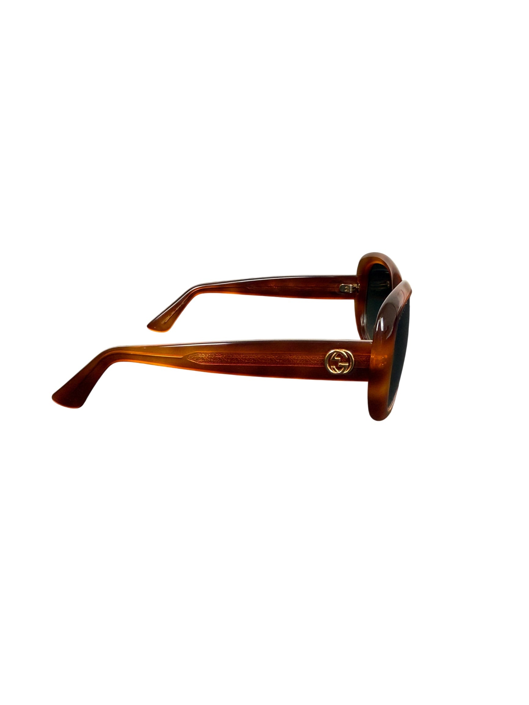 Gucci GG0140SA 002 Havana Brown Round Sunglasses