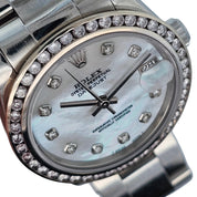 Rolex Oyster Perpetual Datejust 31mm 2000 SS Pearl Diamond Dial & Diamond Bezel 78240