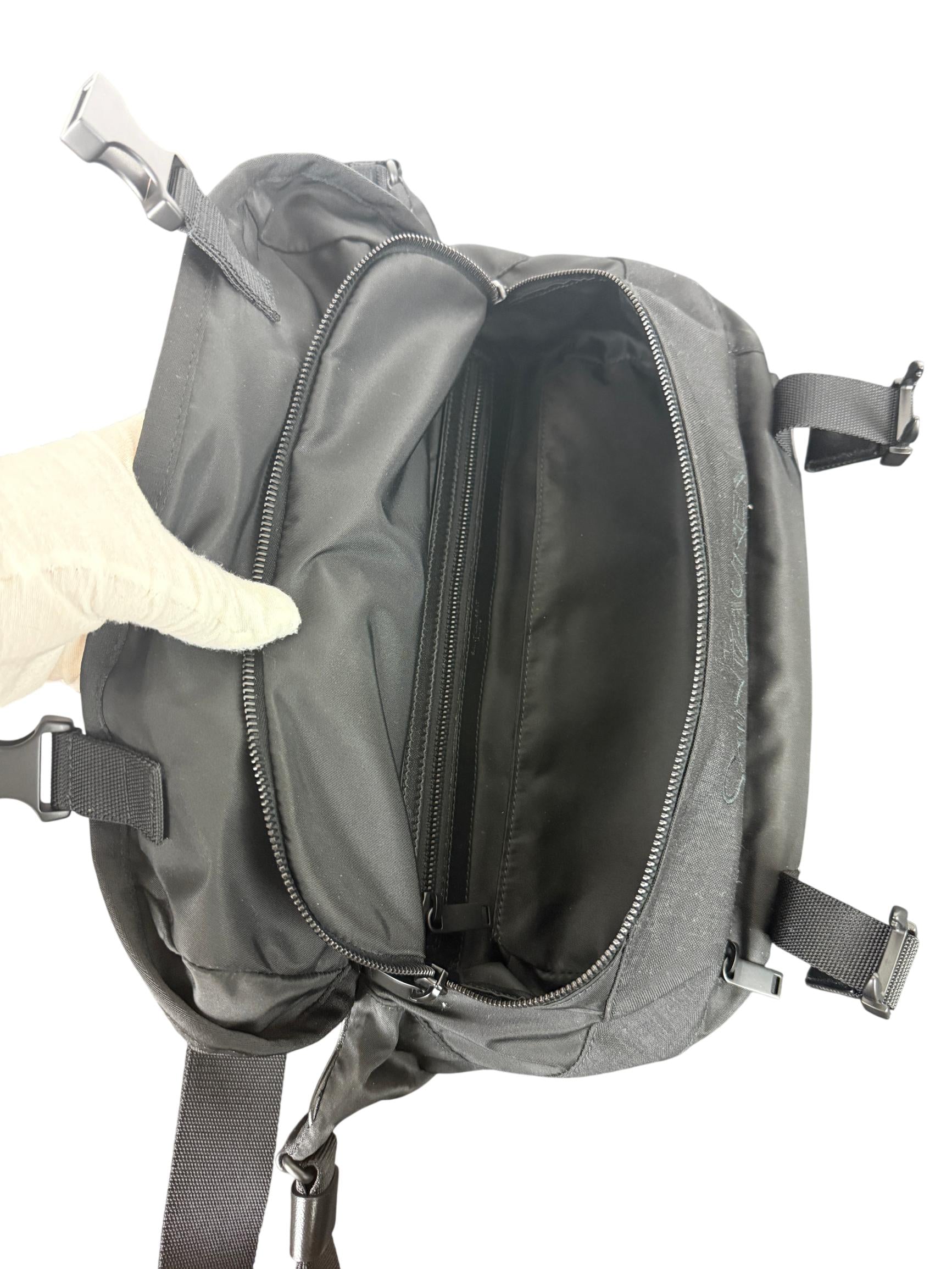 Saint Laurent Logo Embroidery Nylon Crossbody Bag