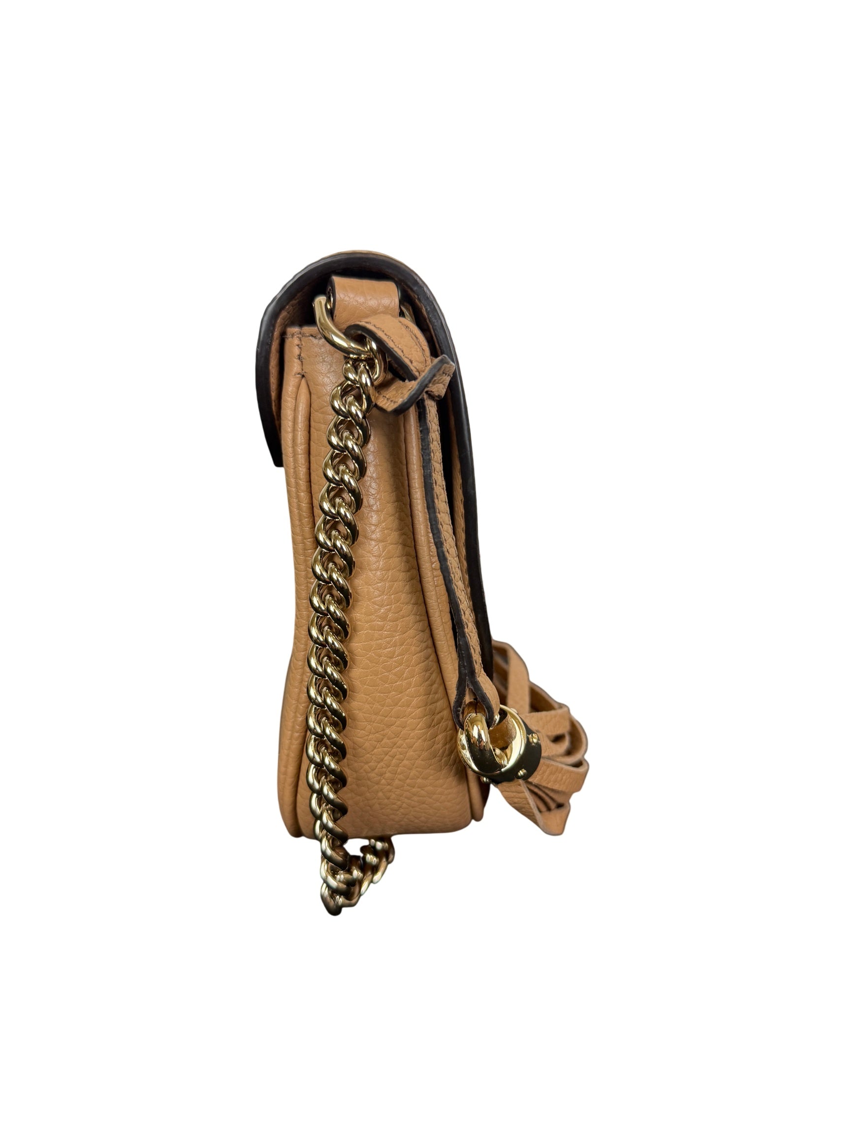 Gucci Soho Chain Flap Leather Crossbody Bag